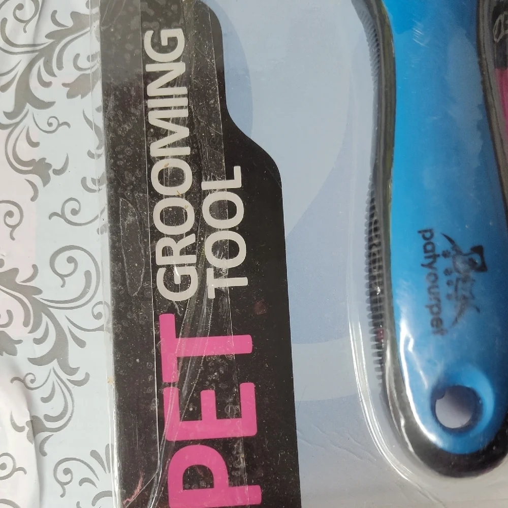 Pat Your Pet Blue Dematting Pet Grooming Tool w/ Extra Wide Dual Head Stainless